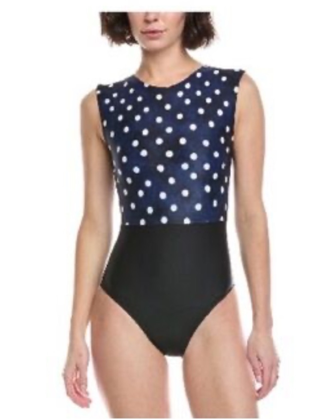 SummerSalt Navy Polka DotThe Surf Blue One-Piece Swimsuit Athletic size 6